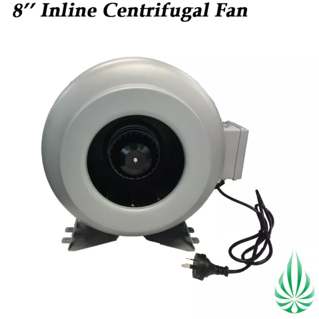 8" Centrifugal Exhaust Inline Duct Fan Hydroponics Grow Tent Ventilation Blower