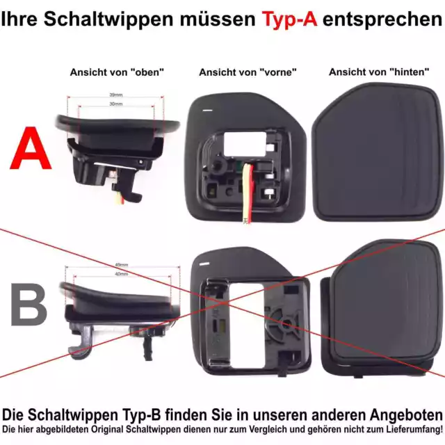 Schaltwippen Verlängerung für Seat Leon Cupra Ibiza Ateca FR Carbon Schwarz Matt 3