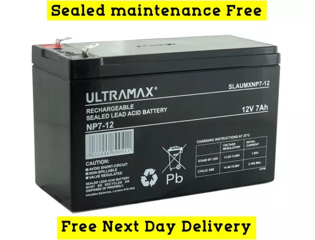 1 x Ultramax 12V 7Ah BAIT BOAT Batteries | Waverunner, Viper etc