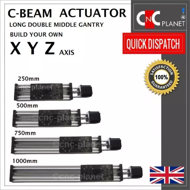 X Y Z Axis Kit Cnc Router Plasma  C-Beam Long Double Wide Gantry Plate Actuator 2