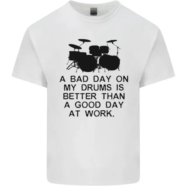 Un Bad Day On My Batteria Batterista Drumming Uomo Cotone T-Shirt