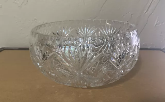 Vintage American Brilliant Cut Crystal 8’ In Bowl Buzz Very Beautiful