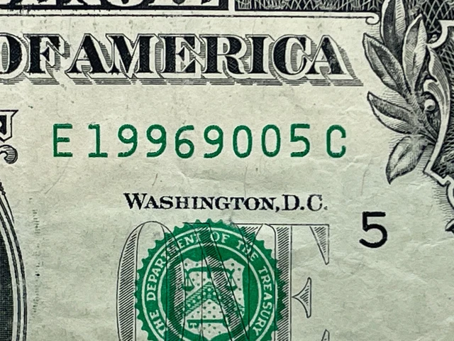 Date Note One Dollar Bill September 5th 1996 Birthday or Anniversary Note