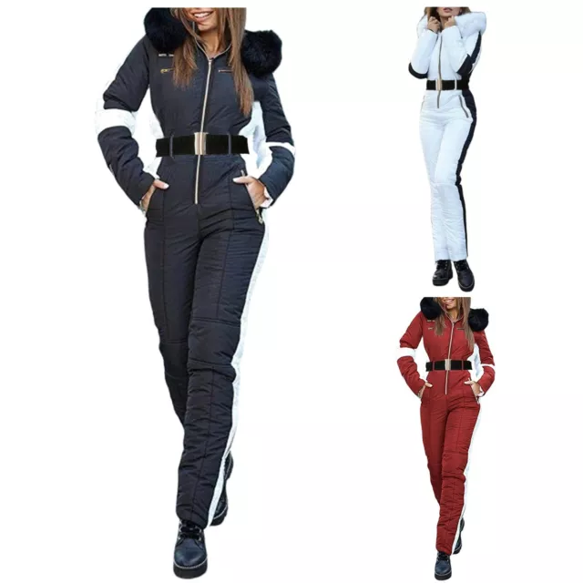 Women's Winter Outdoor Sports Jumpsuit Thicken Waterproof Zipper Ski Suits