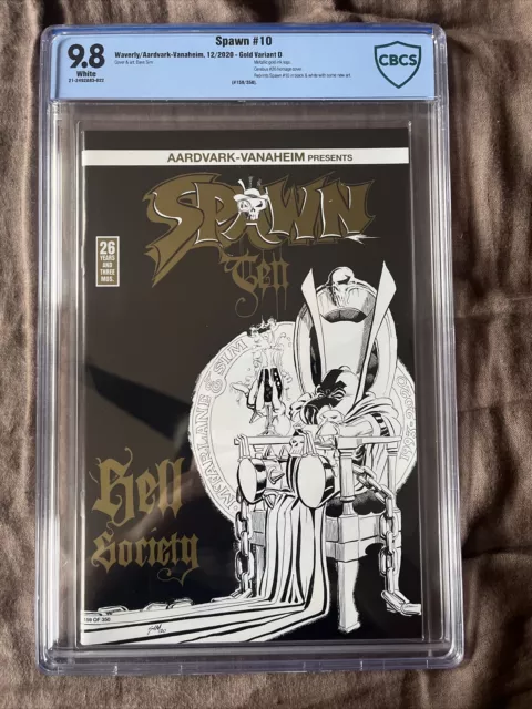 “Spawn” #10 (2020 Image) CBCS 9.8 Gold Variant D CGC Cerebus Metallic Gold Ink