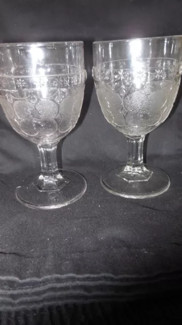 EAPG - U.S. Glass - "Leaf & Dart"  (2) goblets