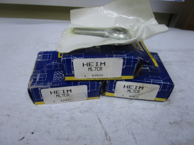 New Lot Of 3  Rbc Rod End Bearing Heim Ml7Cr 7/16 Id 7/16-20 Left Hand Threads