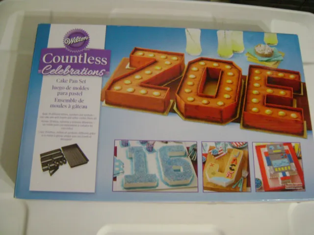WILTON COUNTLESS CELEBRATIONS LETTERS & NUMBERS NON-STICK CAKE PAN SET 10pc NEW