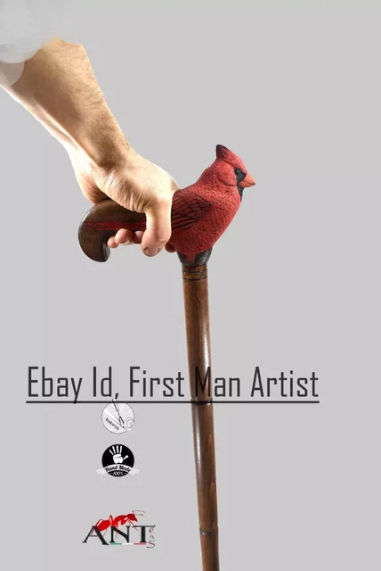 Red Cardinal Bird Head Walking Stick Wooden Hand Carved Bird Walking Cane GIFT B