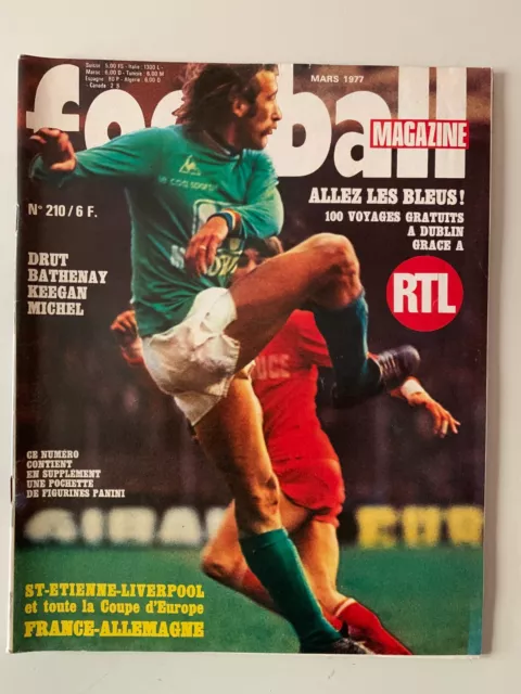 Football Magazine N°210 Mars 1977 St Etienne Liverpool France Allemagne