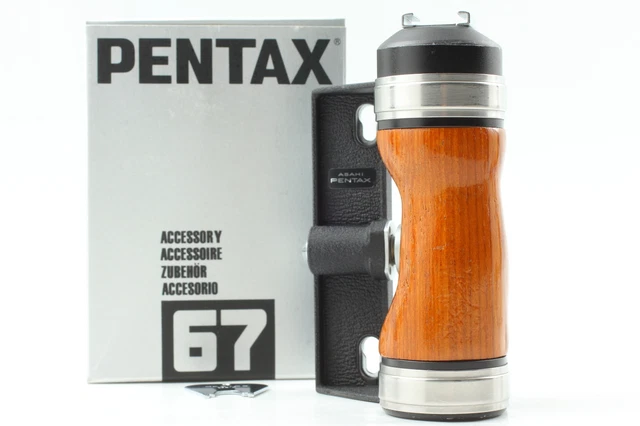[Mint in Box] ASAHI PENTAX 6x7 Wood Hot Shoe Hand Grip For 6x7 67 67 II Japan