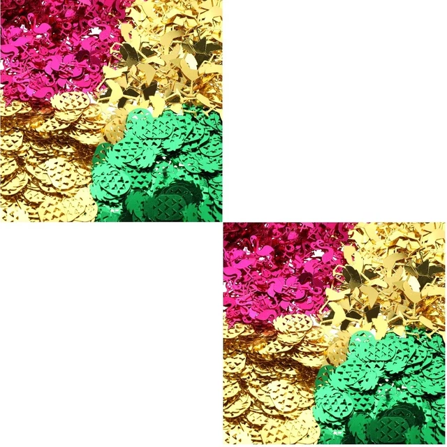 2 Bolsas Hawaiano Fiesta Brillante Mesa Decoración Verano Mesa Dispersas Decoración