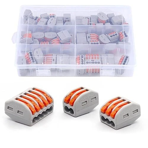 CONNECTEUR ELECTRIQUE KIT 60 Pièces Domino Electrique avec levier de  commande EUR 45,22 - PicClick FR