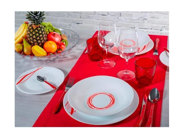 Bormioli Rocco Chiaroscuro Servizio Piatti In Vetro Opale - Set 18 Pz