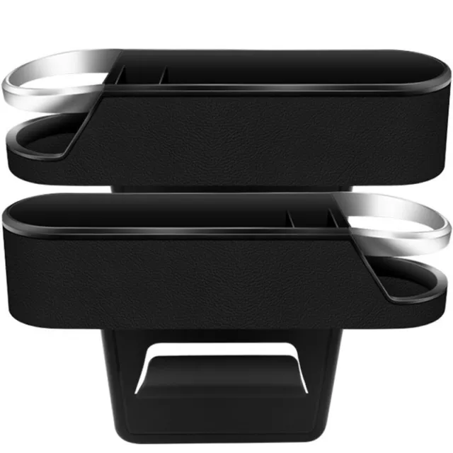 Leather Car Seat Gap Organizer Storage Box Phone Key Leakproof Pocket Cup Holder