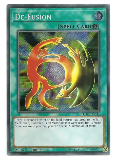 De-Fusion LCKC-EN044 Secret seltene Yu-Gi-Oh Karte 1. Auflage Neu