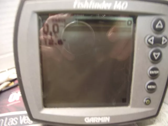 Garmin B/W fishfinder   140 Used. GWO. with  transducer & repaired cables.