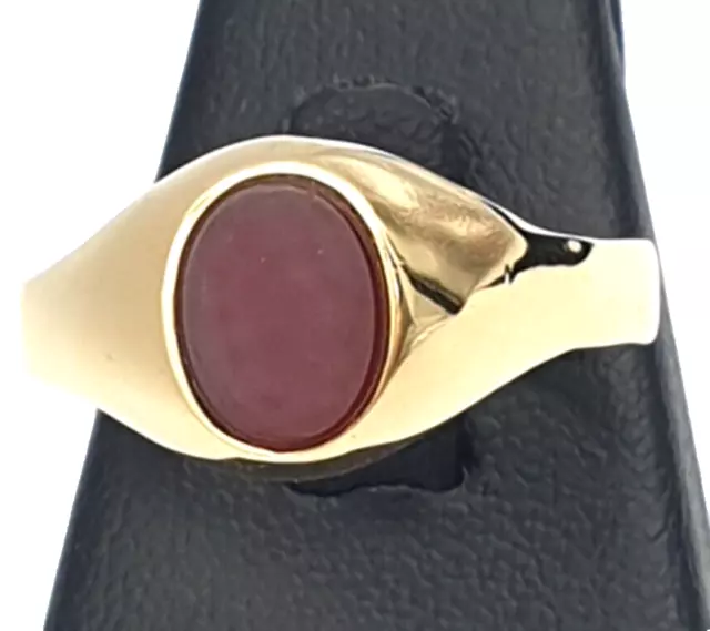 Anello Da Uomo Vintage Anni '60 In Oro Massiccio 18K Con Corniola Made In Italy