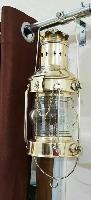Vintage Messing Öllampe maritime Schiffslaterne-Anker Boot Licht Lampe nautisch