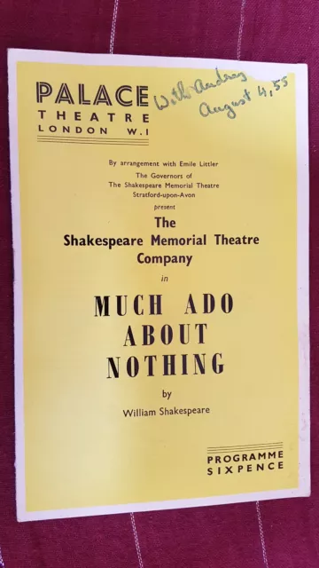 Theatre Programme Much Ado About Nothing John Gielgud Peggy Ashcroft