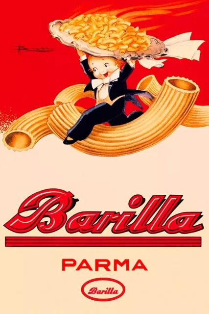 Poster Manifesto Locandina Pubblicitaria Stampa Vintage Pasta Barilla 50x70 Cm.