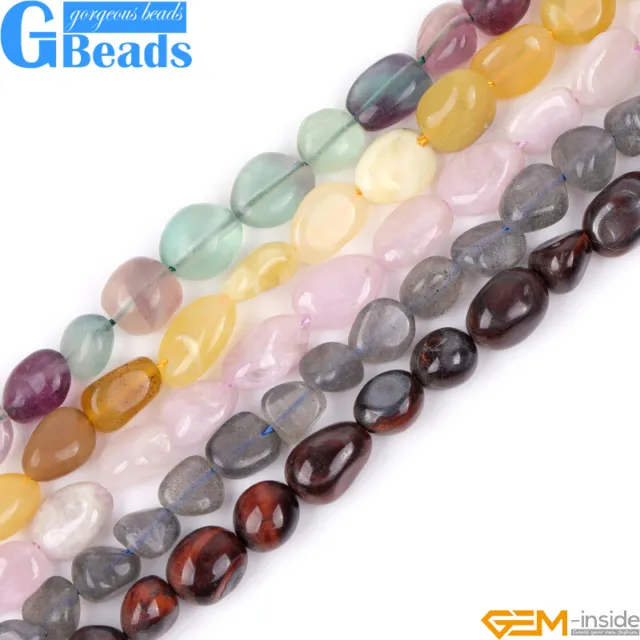 8x10mm Natural Freeform Potato Nugget Loose Beads For Jewelry Making Strand 15"