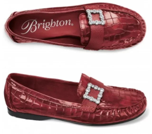 Brighton Mishel Twist Patent Loafers Infinity Sparkle Lipstick 7.5M NEW 2