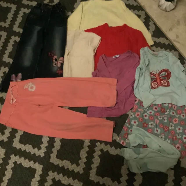 Pacchetto abbigliamento ragazza età 4-5 anni 9 articoli outfit jeans jogger maglione