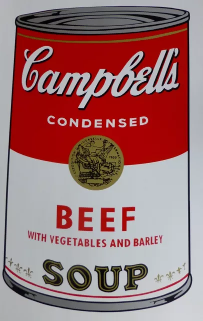 ANDY WARHOL CAMPBELLS' BEEF Soup Can SUNDAY B.MORNING Silkscreen Print COA