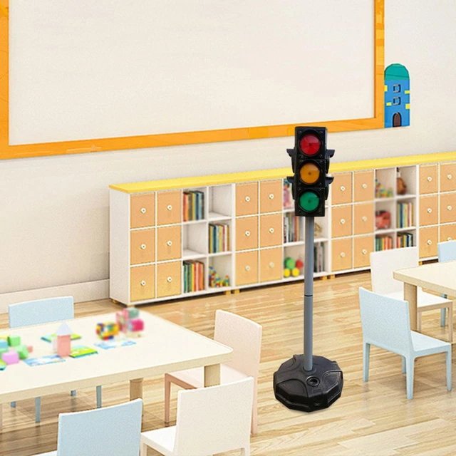 Jouet Feu De Signalisation Éducatif – Modèle De Circulation Avec 3 Modes Lumineux – Sécurité Routière Pour Enfants – ABS 20 X 3,5 X 8 Cm