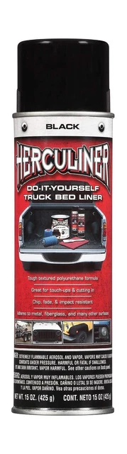 Herculiner Aerosol Spray Truck Bed Liner, 15 Ounce Spray Can, Black, Textured...