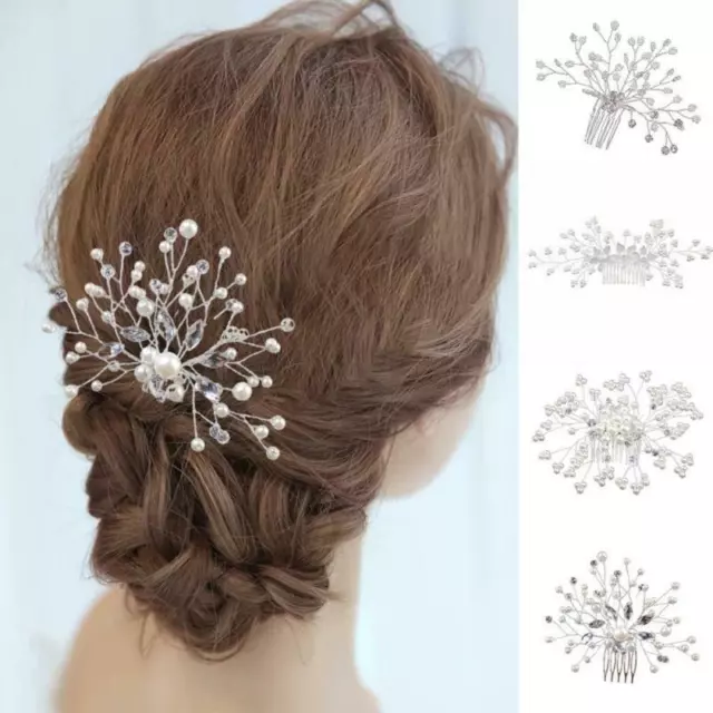 Wedding Hair Comb Crystal Pearl Hairpin Rhinestone Bridal Hair Accessories Best 3