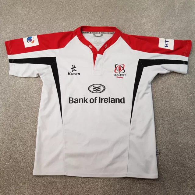 Ulster Mens Rugby Shirt Large White Home 2012/13 Kukri Ireland BT Short Sleeve