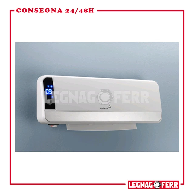 Termoventilatore Da Parete In Ceramica 2000 W Con Display LED Telecomando Timer 12h 3 Modalità Termostato Da 10 a 49°C IP22 45x12x19 Cm Bianco