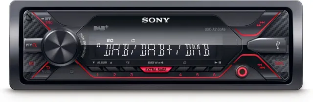 Sony Simple din Voiture Radio Avec DAB 4 Chaines, Haut-Parleur, USB, Noir,