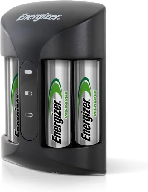 Energizer Rechargeable AA and AAA Battery Charger (Recharge Pro) with 4 AA Nimh