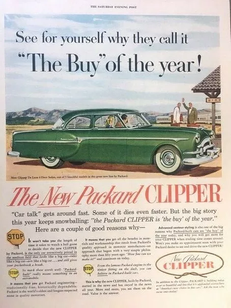 1953 Packard Clipper Vintage Advertisement Print Art Car Ad Poster LG77