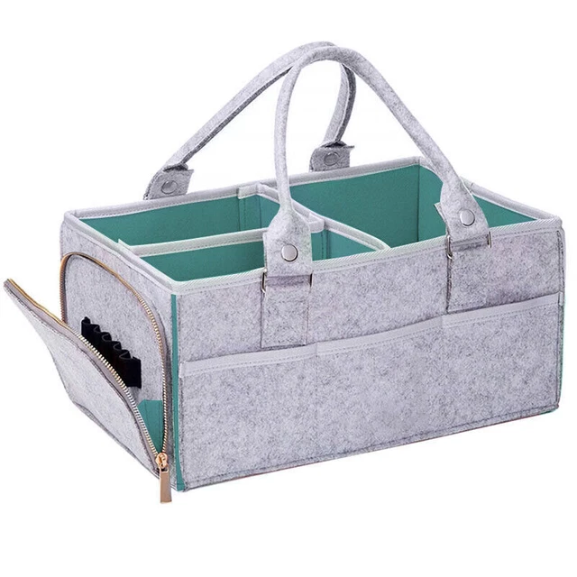 Baby Diaper Caddy Organizer Storage Bag Nursery Holder Felt Storage Bin Portable 3