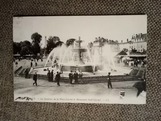 Cpa Nancy La Fontaine Place Carnot Monument Sadi Carnot