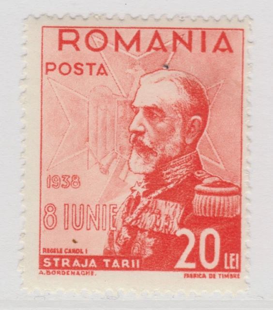 ROMANIA Semi-Postal 1938 King Carol I 20L MH* Stamp A29P6F31096