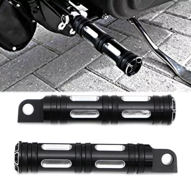 Black CNC Aluminum Motorcycle Foot Pegs for Harley Touring Dyna Male Peg Mount