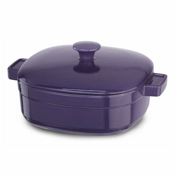 KitchenAid Streamline Plum Zen Cast Iron 4 Quart Casserole Dish with Lid