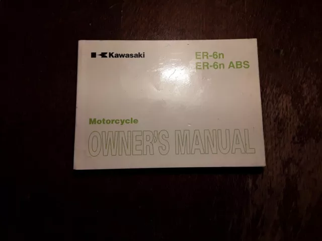 Kawasaki Er 6N  Owners Manual / Handbook / Booklet