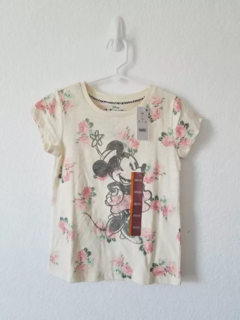 NWT Disney Minnie Mouse Girl's Floral t-shirt size Small (6/6X)