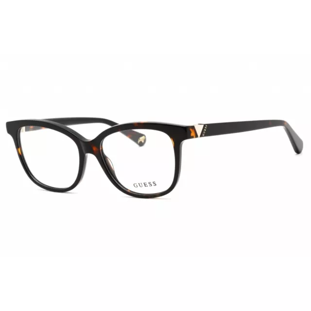 Guess Women's Eyeglasses Dark Havana Plastic Rectangular Shape Frame GU5220 052