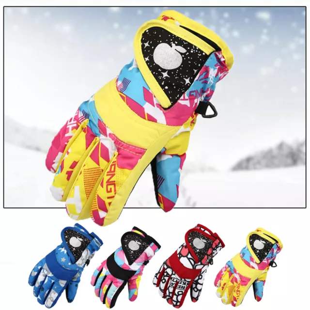 Boys Girls Outdoor Waterproof Windproof Ski Gloves Toddlers Winter Warm For Kids