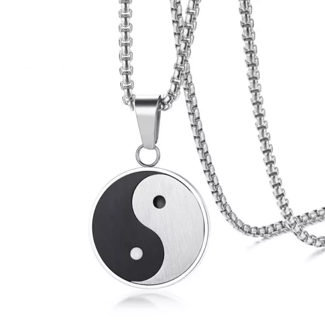 Halskette-Anhänger "Yin Yang" Mit Oder Ohne Kette Edelstahl Damen Herren