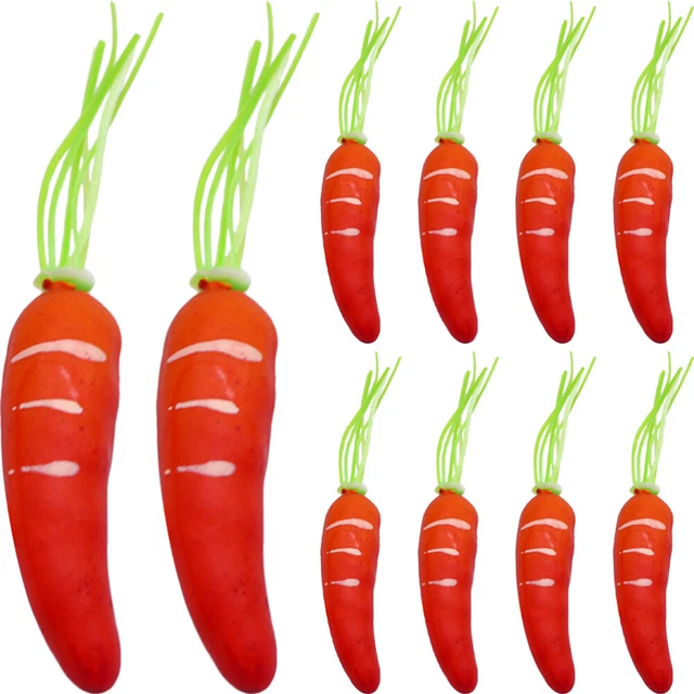 10 piezas zanahorias falsas zanahorias artificiales verduras accesorios fotográficos