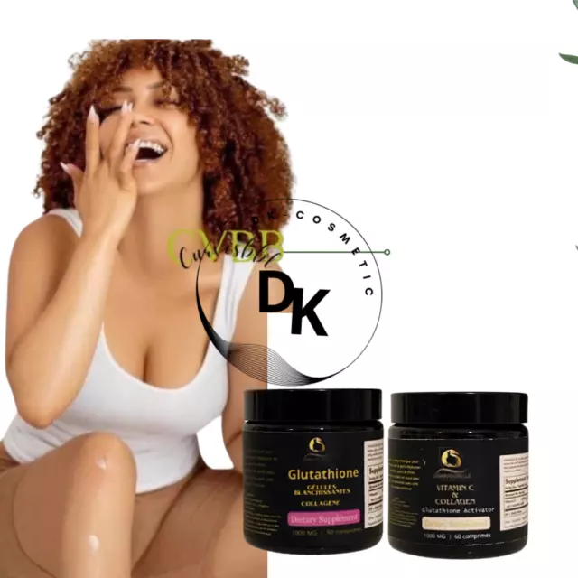 Gélules éclaircissantes Glutathione & Vitamine C Collagène - Blancheur Peau - 100% Naturel - Neuf