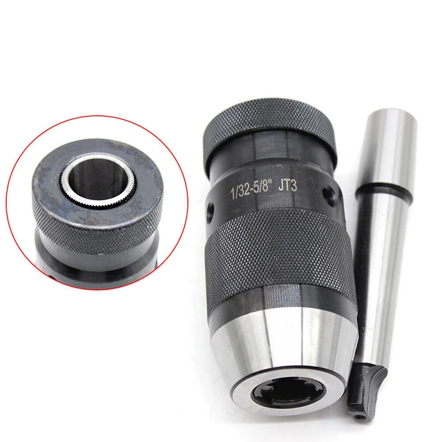 1/32"- 5/8" Heavy Duty Drill Press Chuck Keyless JT3 Mount & MT2-JT3 Drill